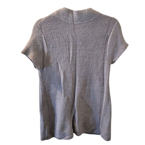 Suzie Where Womens Sz PXL Gray Solid Short Sleeve Knitted Sweater - Picture 9 of 9